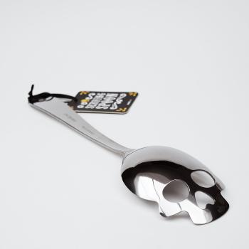 Schädel-Servierlöffel – Edelstahl-Löffel mit Totenkopf-Design - Ansicht